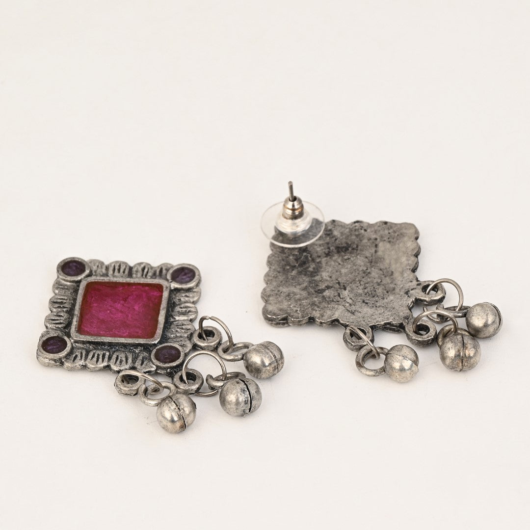 Silver Oxydised finish Pendant necklace set