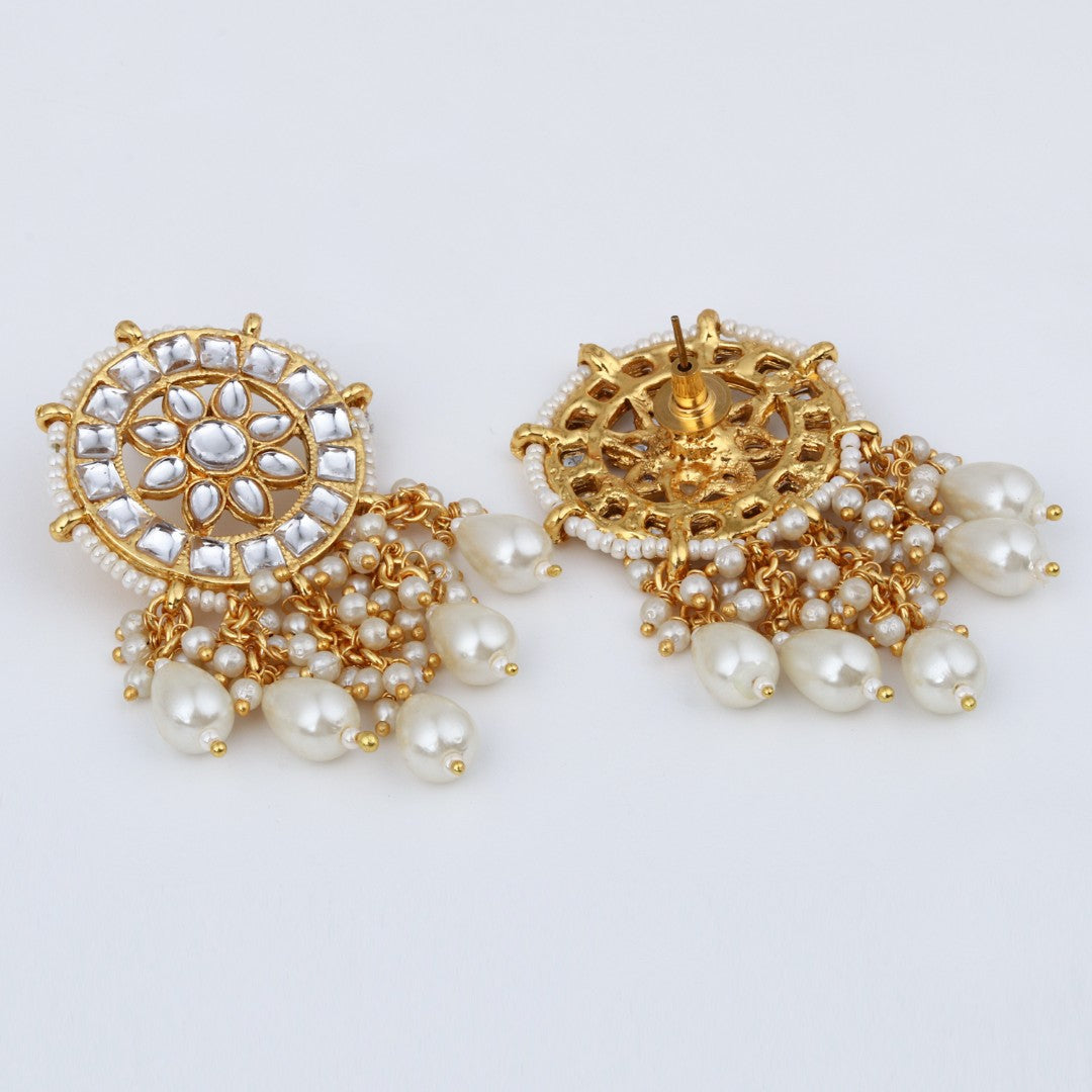 Kundan Studs with pearl drops
