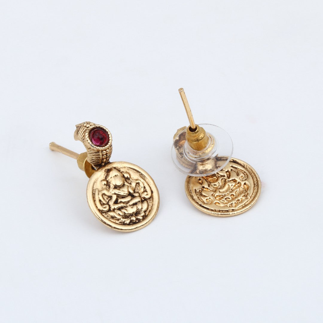 Gold Plated Laxmi coin Necklace Set