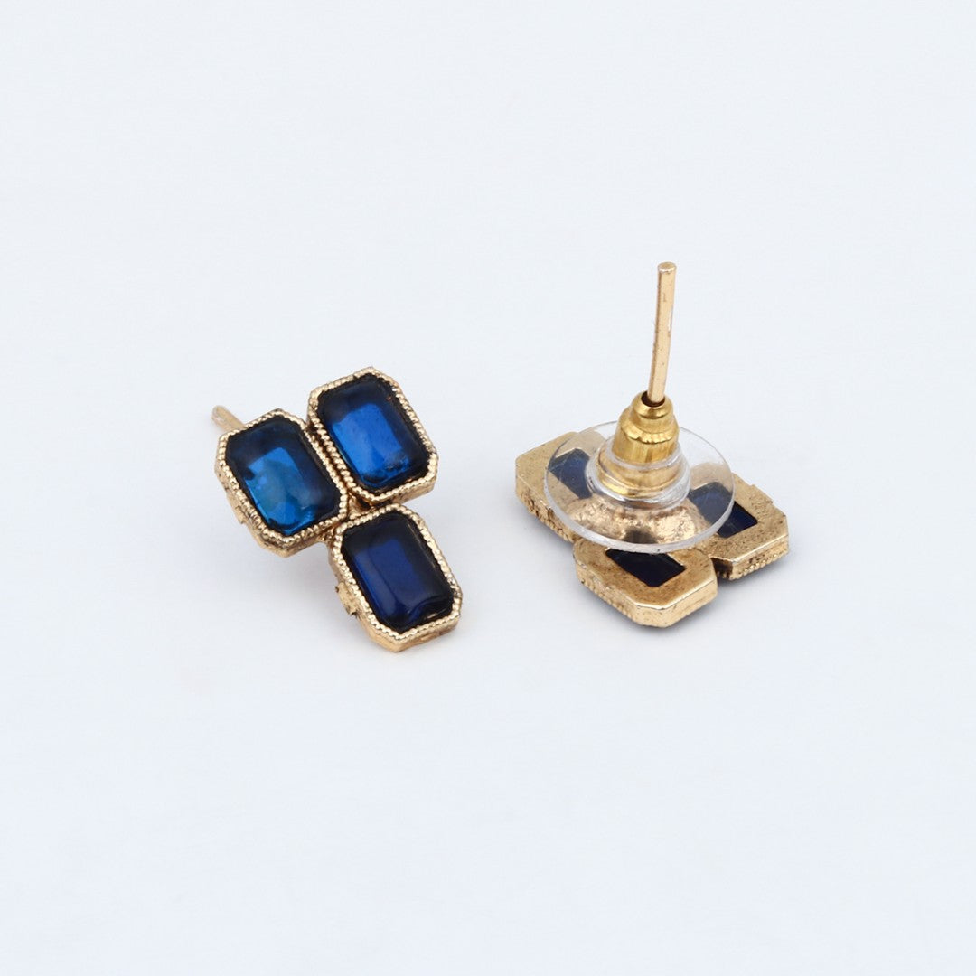 Gold Plated Delicate Necklace Set - Blue