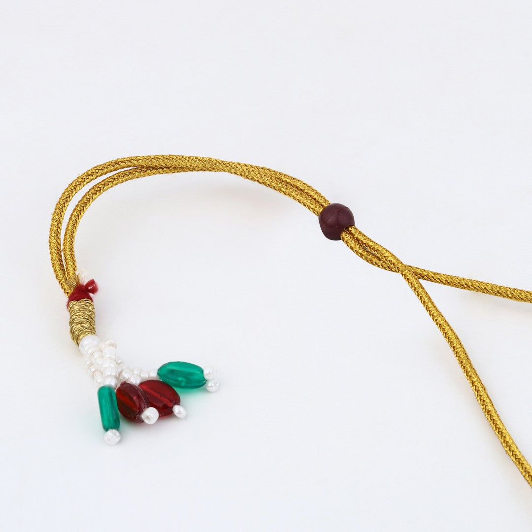 Gold-Tone Green Meenakari Drop Necklace Set