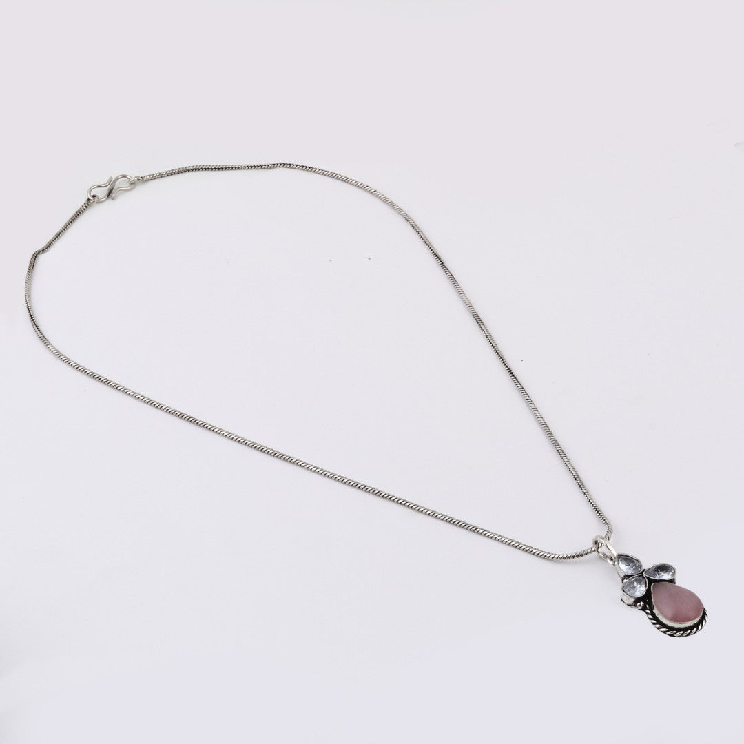Silver Oxidised finish AD pendant Set