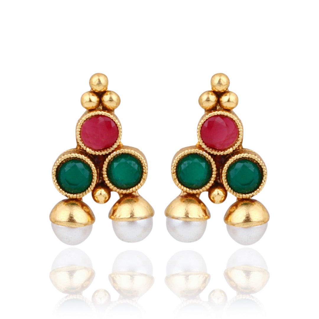 Multicolour Elegance Gold-Tone Necklace & Earrings Set