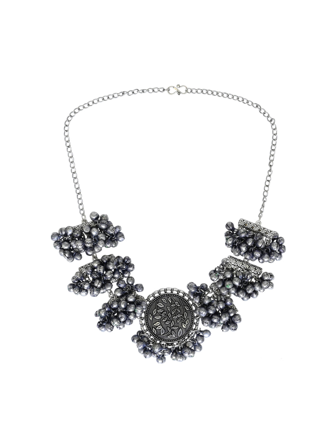 Silver Oxydised Choker Necklace