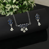 Silver oxidised finish delicate choker set