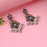 Dual tone drop earring