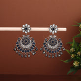 Silver Oxidised finish Chandbali