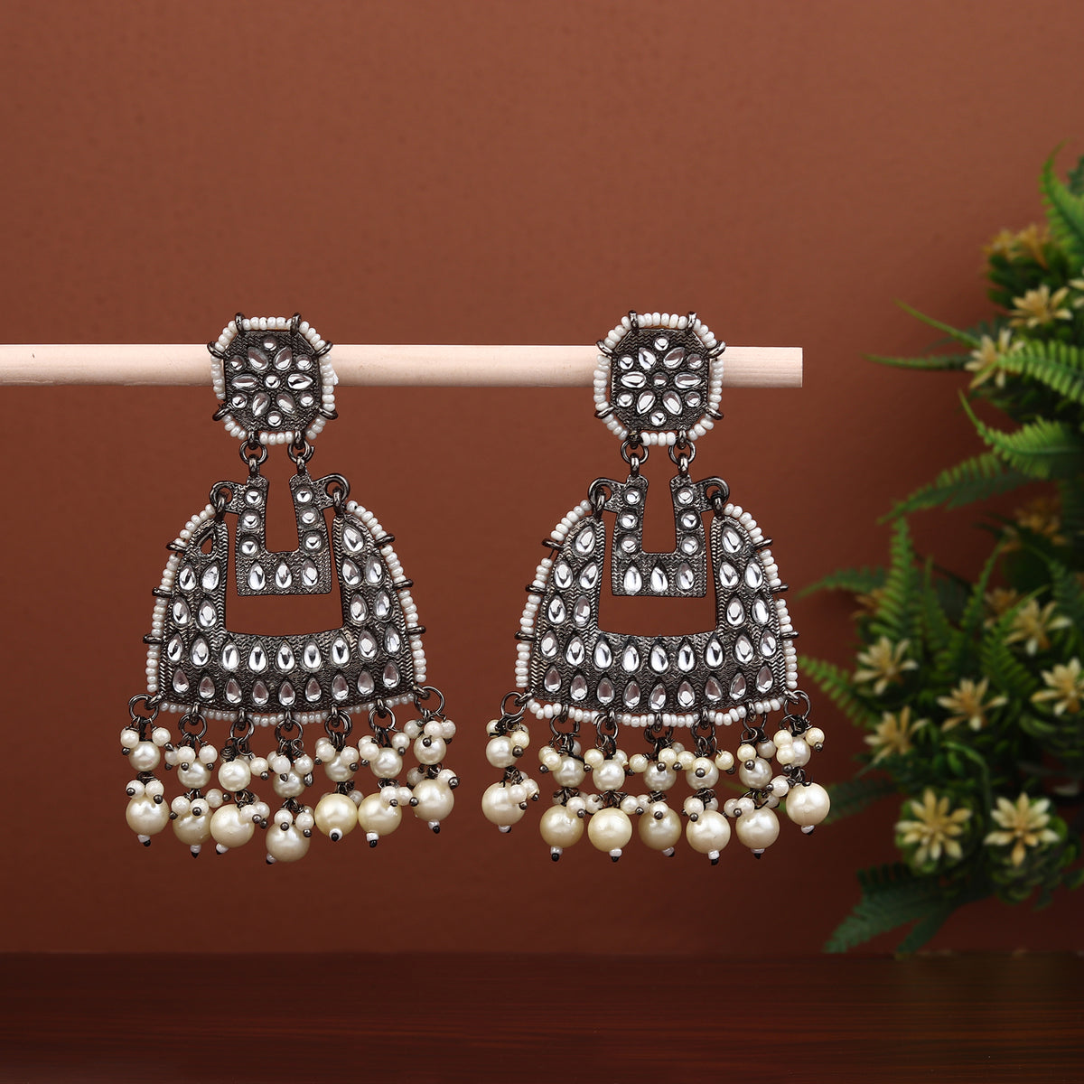 Black Rhodium polish drop earring