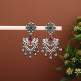 Siver Oxydised finish drop Earrings
