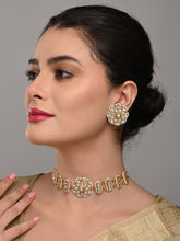 Kundan Choker Necklace Set with Stud Earrings