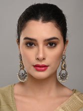 Dual-Tone Chandelier Earrings with Filigree Elegance