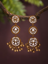 Antique Gold Drop Earrings with Ghungroo Charm