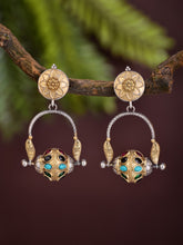 Elegant Dual-Tone Drop Earrings