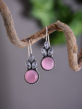 Elegant Pink AD Stone Drop Earrings with Fish Hook Closure