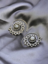 Silver-Plated Spiral Hoop Earrings