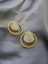 Gold plated geometric studs White