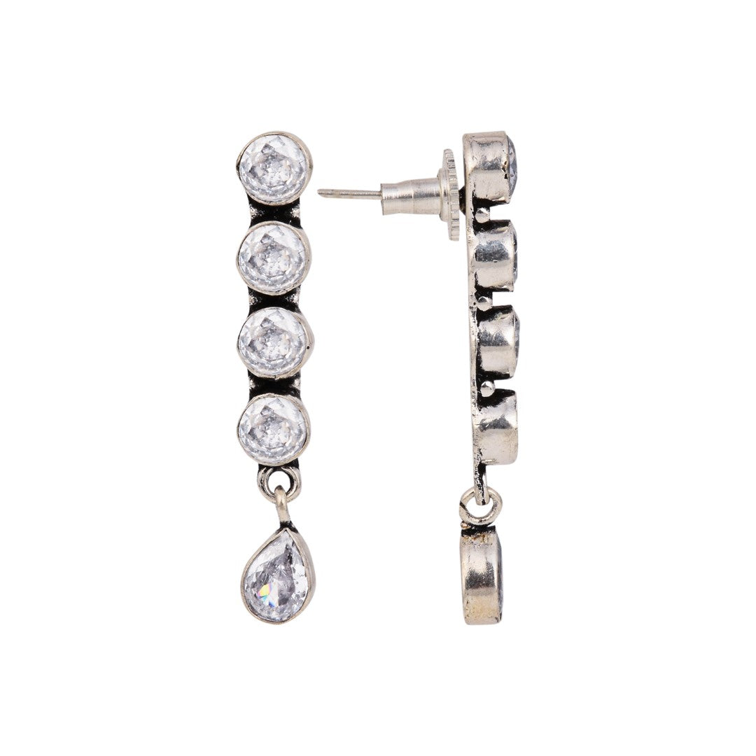 Elegant Long Stud Earrings with Teardrop Design