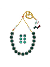 Gold plated Green Necklace set