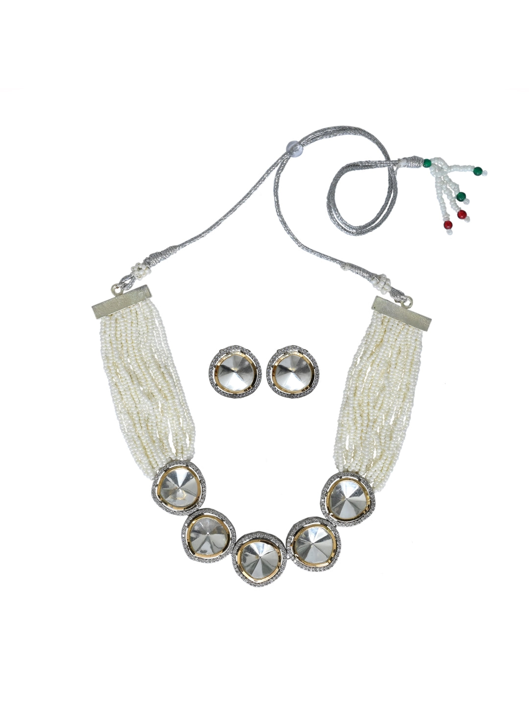 Gold plated Green Necklace set