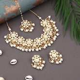 Kundan & Meenakari Choker, Earring & Maangtikka Set