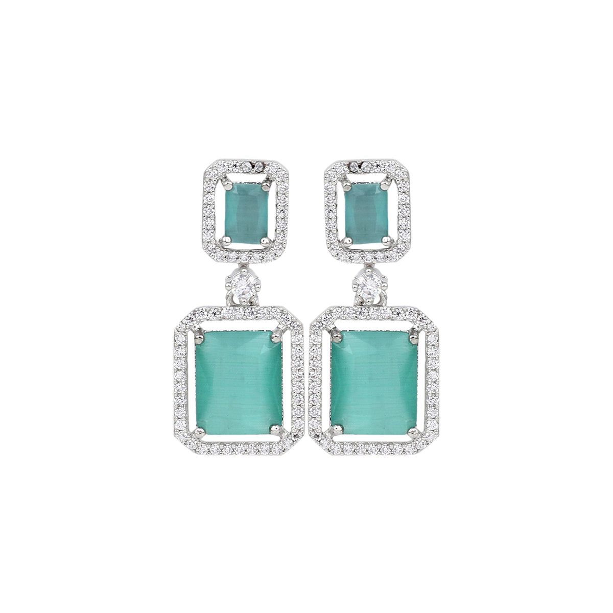 Gold plated AD stone drop earring