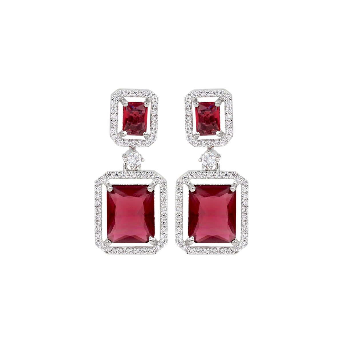 Gold plated AD stone drop earring