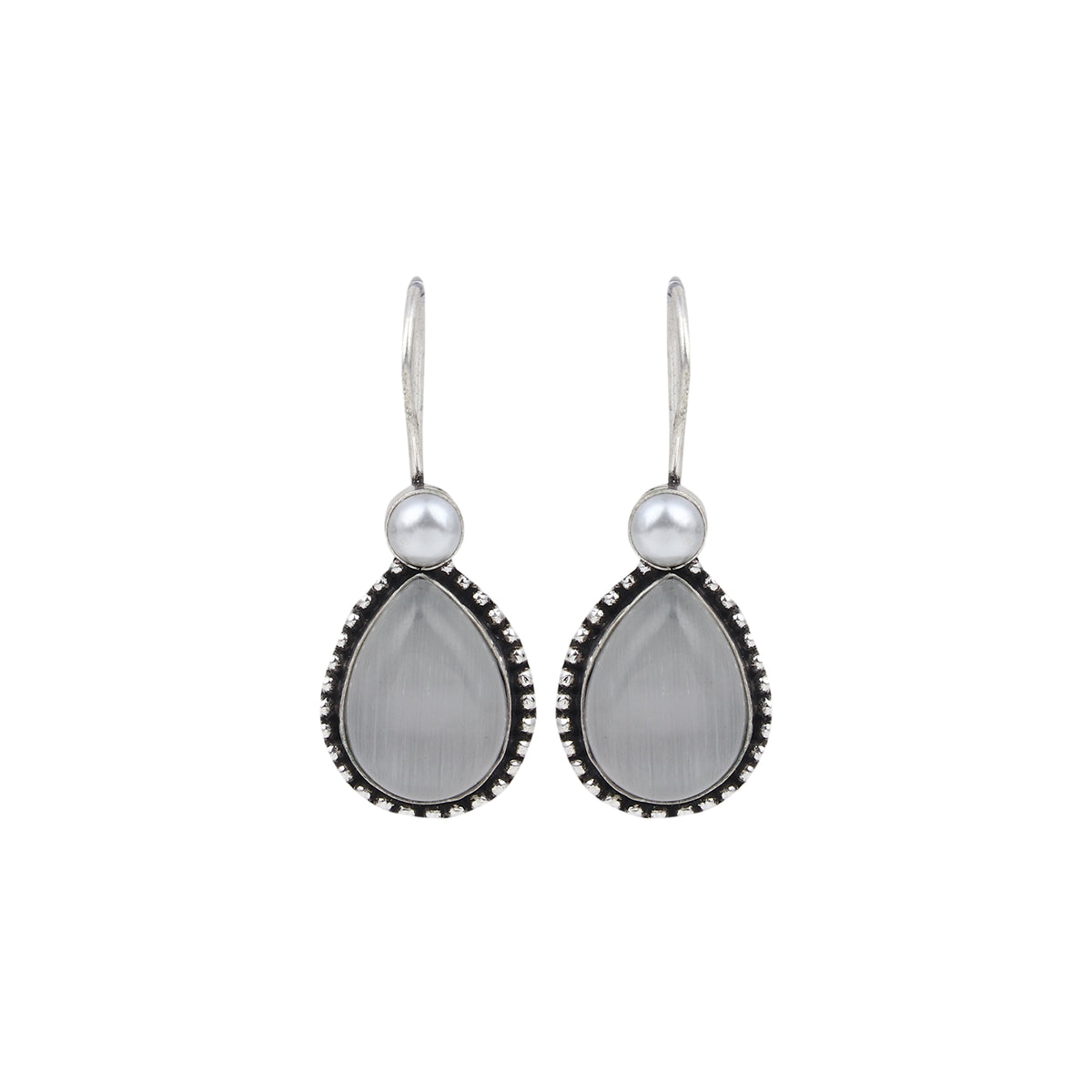 Silver Oxydised drop earring