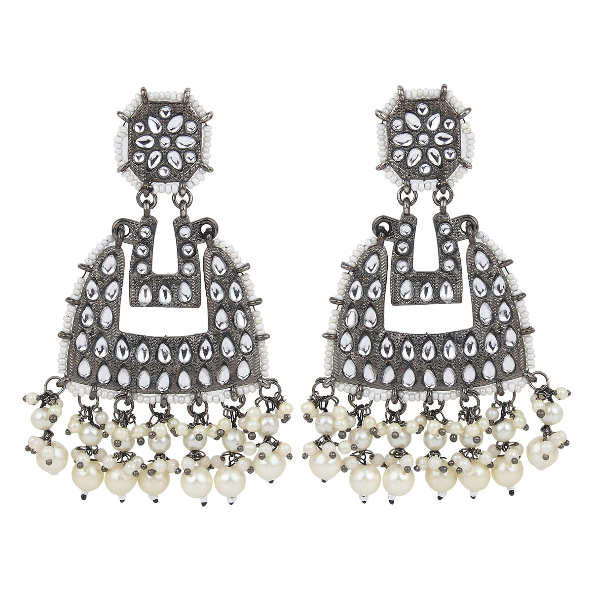 Black Rhodium polish drop earring