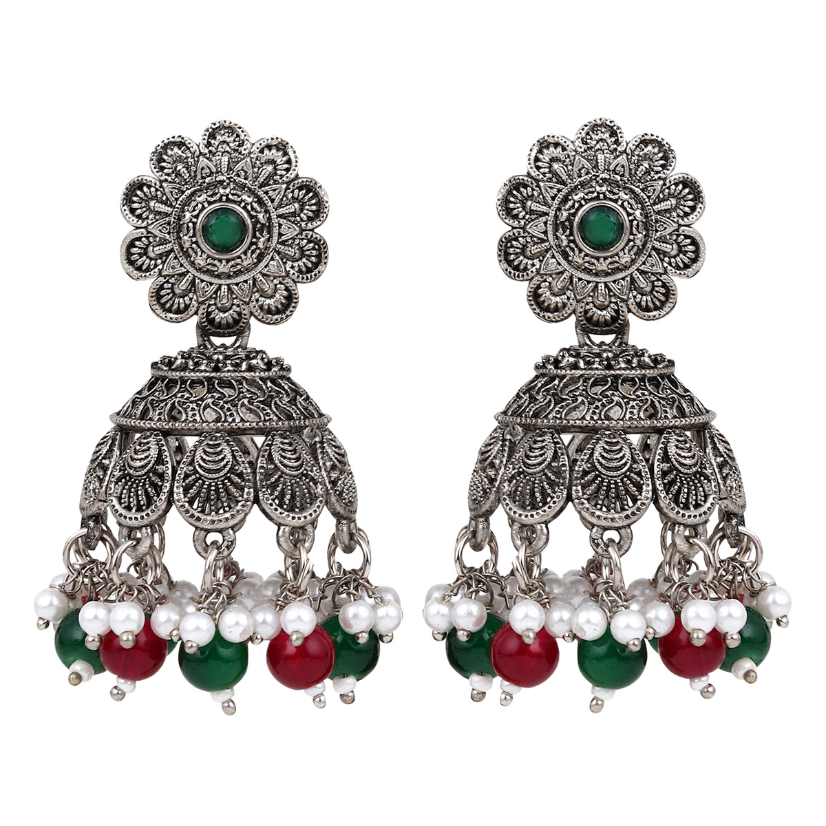 Silver Oxidised finish Jhumka