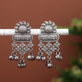 Silver Oxidised drop earring