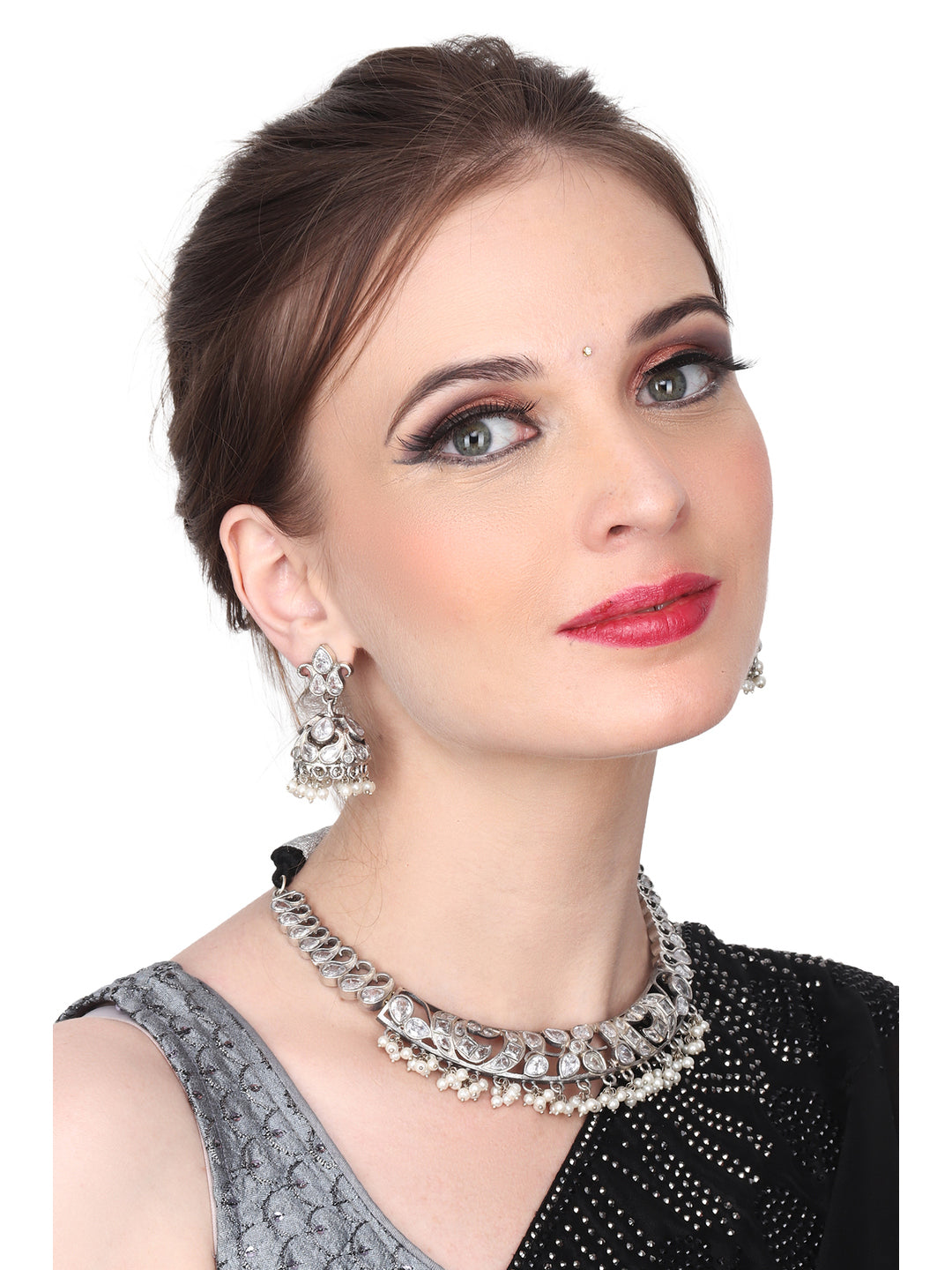 Silver Oxydised choker Set