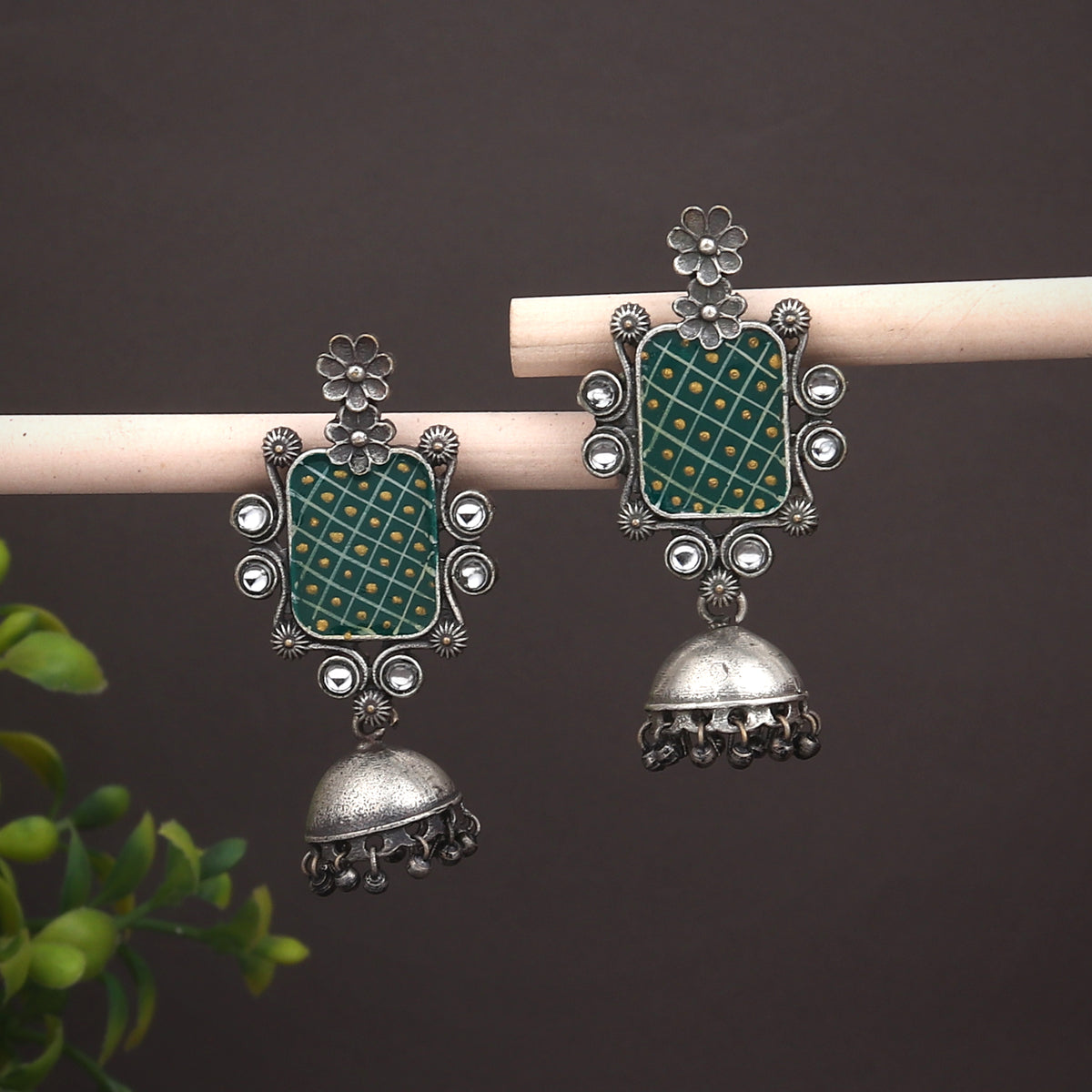 Handpainted contemporary style jhumka