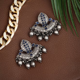 Silver Oxidised finish Chandbali