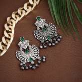 Silver Oxidised finish Chandbali