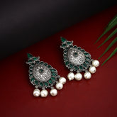 Silver Oxydised Studs with AD stone