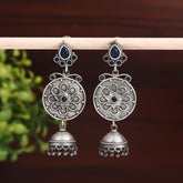 Silver Oxidised drop earring