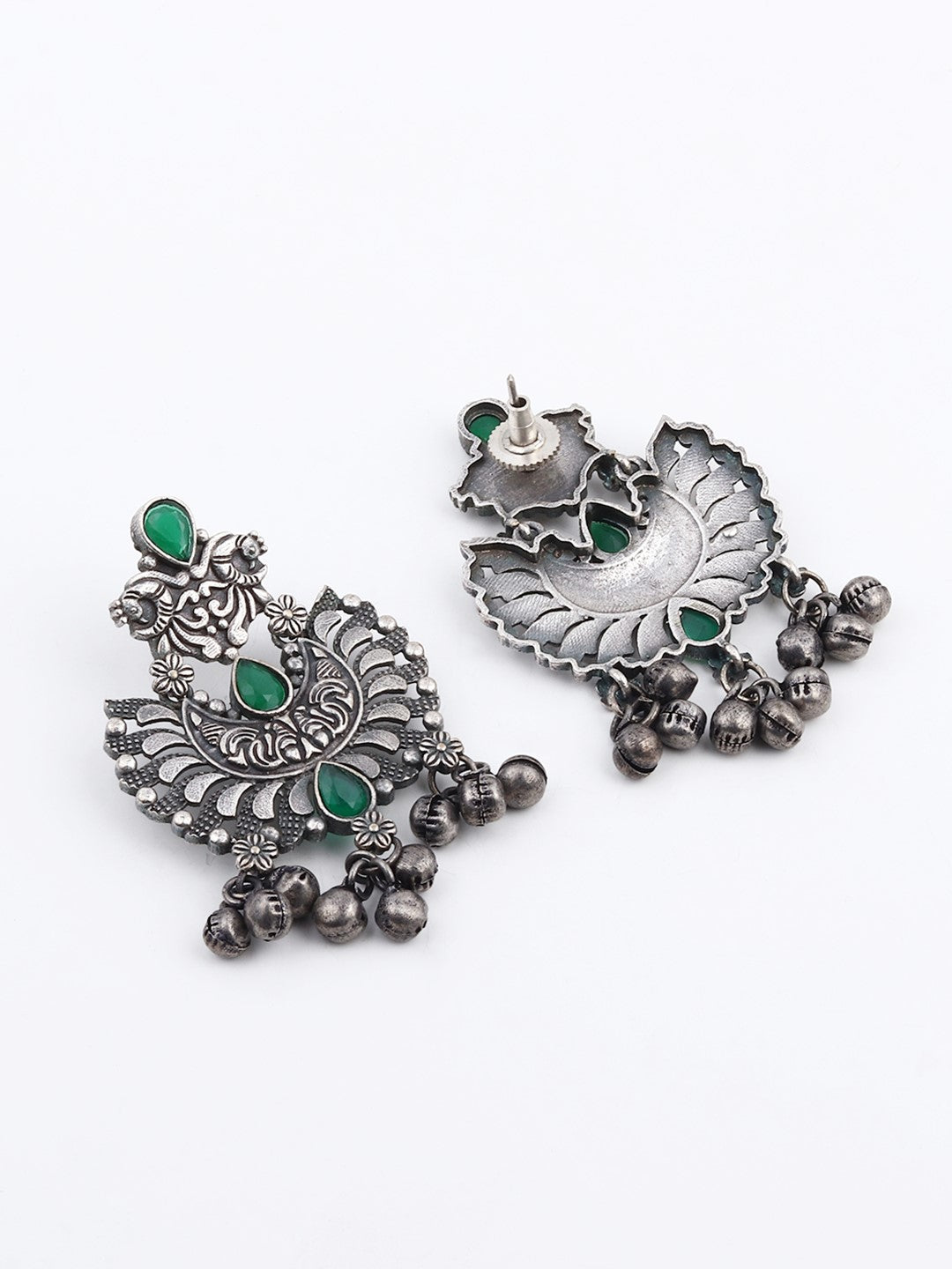 Silver Oxidised finish Chandbali