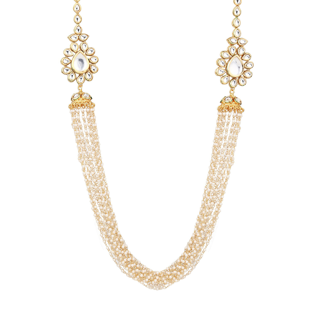 Beaded string long neckalce set