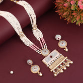 Meenakari & kundan Necklace & Earring set with beads string