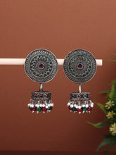 Silver Oxidised finish drop Jhumka