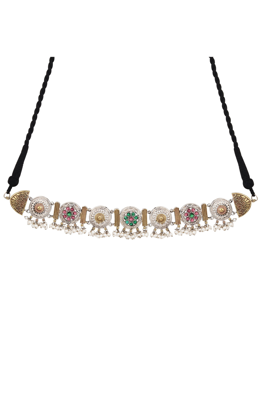 Dual tone choker set with Jhumka