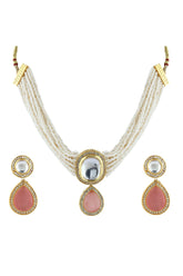 Kundan Pendant with Beads string choker & Earring set