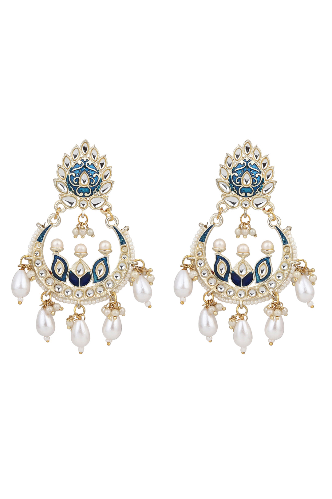 Meenakari Earring & Maangtikka Set with Kundan