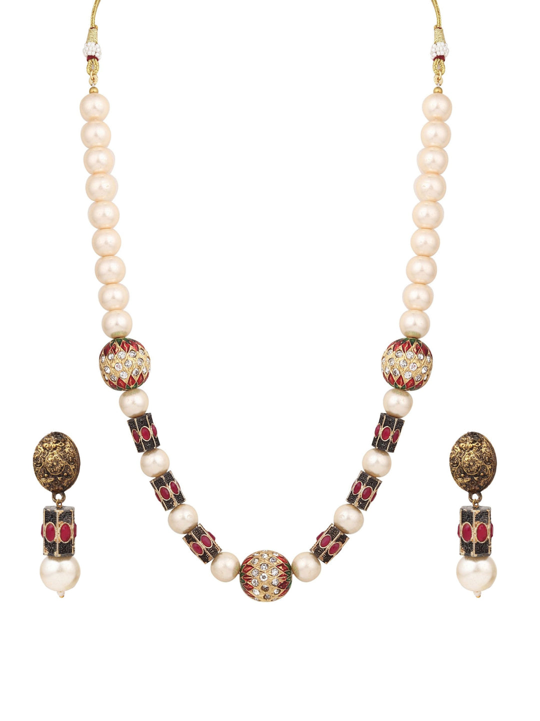 Handcrafted Metallic beads Necklace