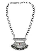 Silver Oxydised finish long Necklace & Earring Set