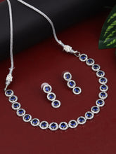 CZ stone delicate choker & earring set