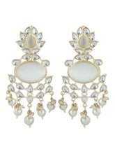 Gold plated kundan drop earring