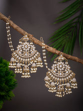 Antique gold finish kundan Chandbali