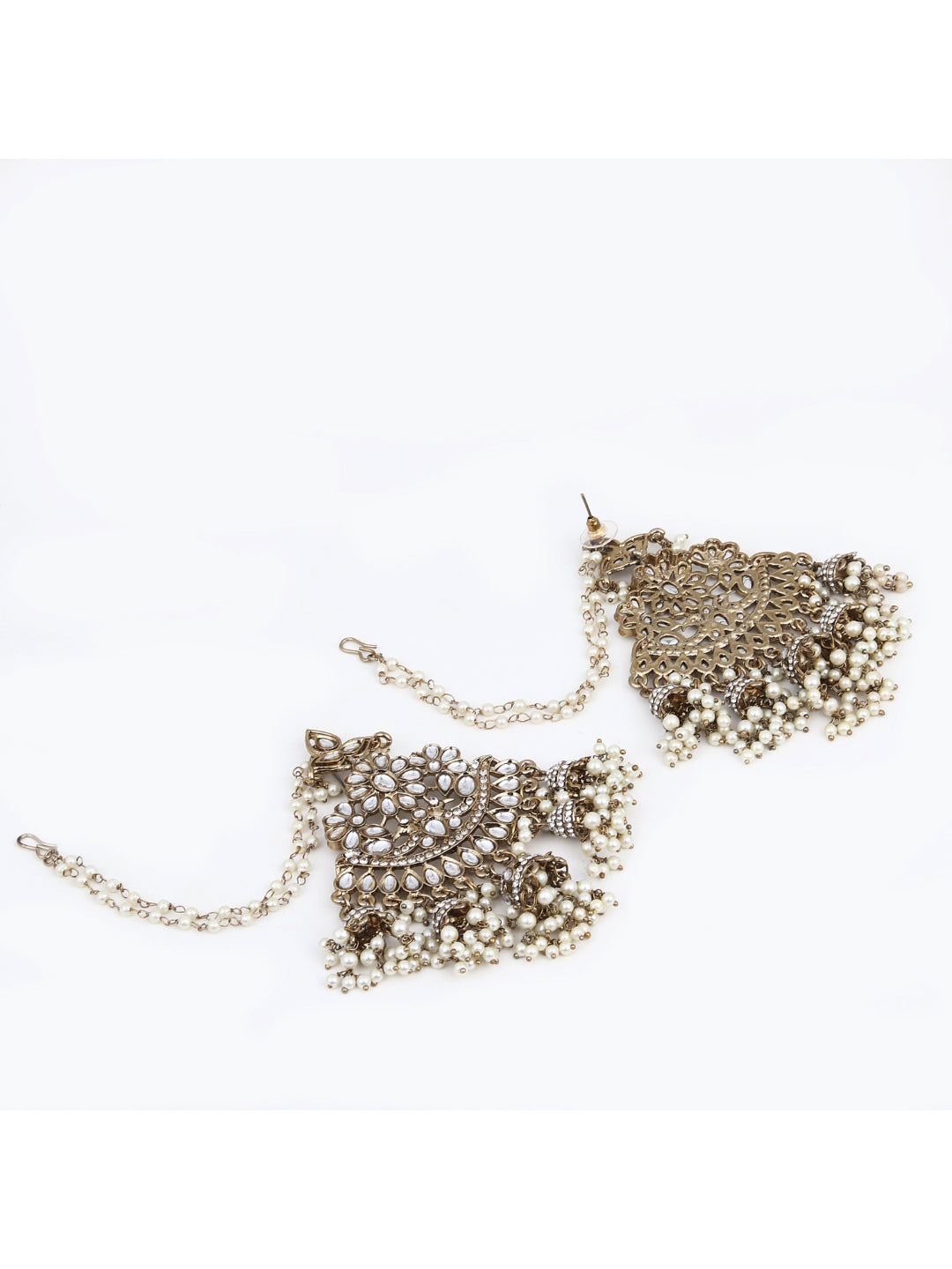 Antique gold finish kundan Chandbali
