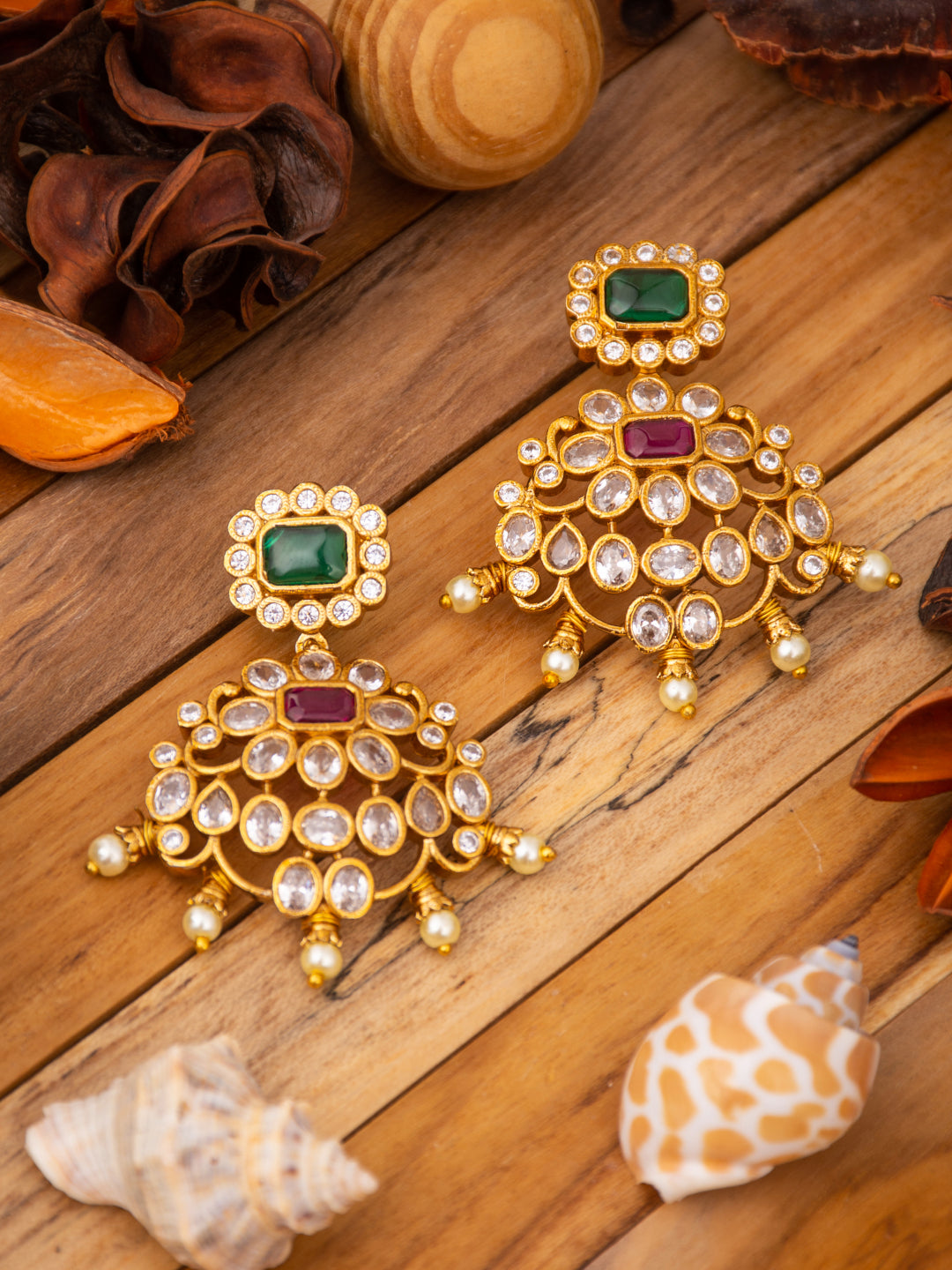 Gold finish Kemp drop earring